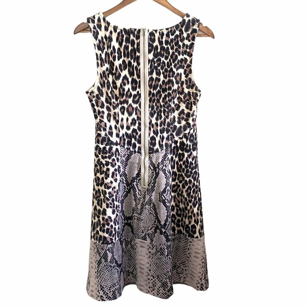 Tracy Reese Leopard Python Snake Mixed Print Flar… - image 10